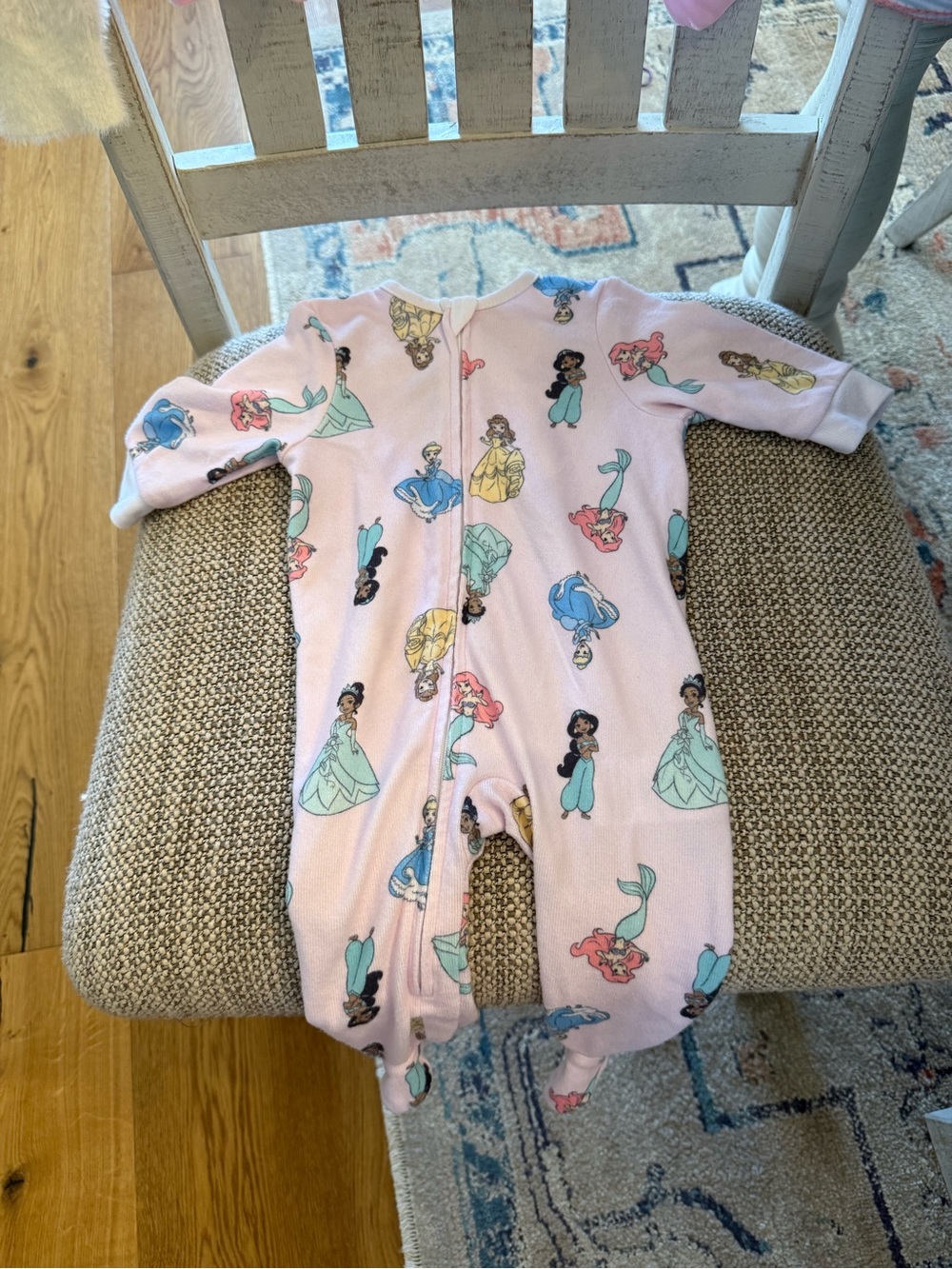 Disney Pink Princess Sleep 'n Play Footie with Multi-Color Princess Prints